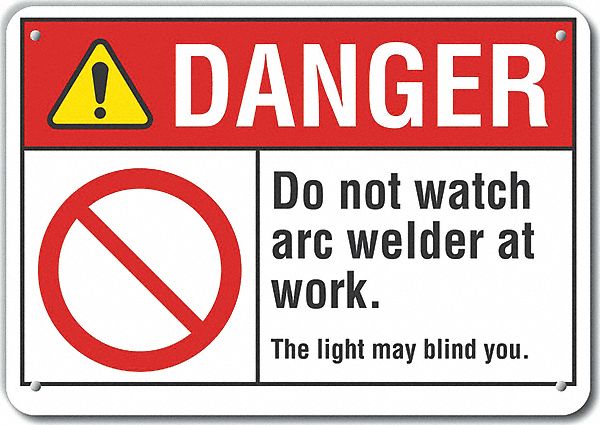 Rflct Welding Danger Sign 10x14in Alum