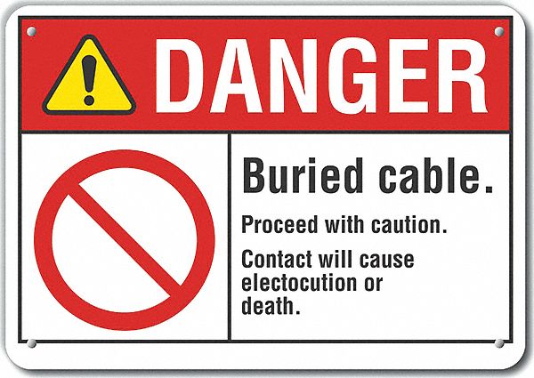 Buried Cable Danger Sign 10inx14in Alum