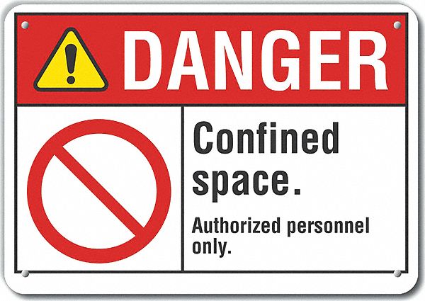 Rflct Confined Space Danger Sign 7x10in