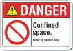 Danger Sign 7 in x 10 in Aluminum