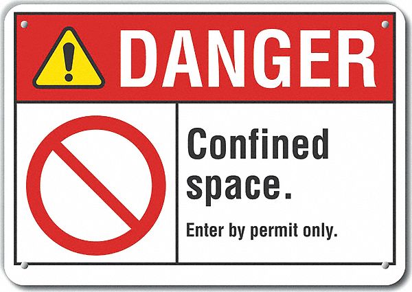 Rflctv Confined Space DangerSign 10x14in