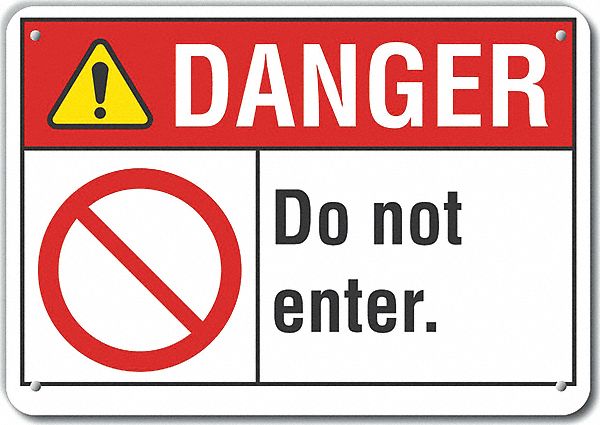 Exit  Entrance Danger Sign 10x14in Alum