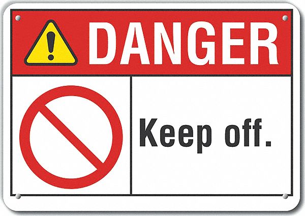 Rflct Keep Off Danger Sign 7x10in Alum