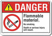 Alum Flammable Mtrl Danger Sign 10x14in