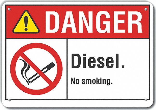 Diesel Danger Sign 7x10in Plastic