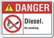 Rflctv Diesel Danger Sign 10inx14in Alum