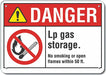 No Smoking Danger Sign 10inx14in Alum