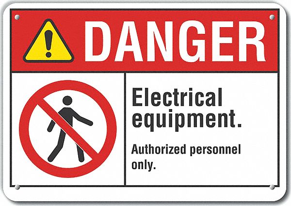 Alum Elect Equipment Danger Sign 10x14in