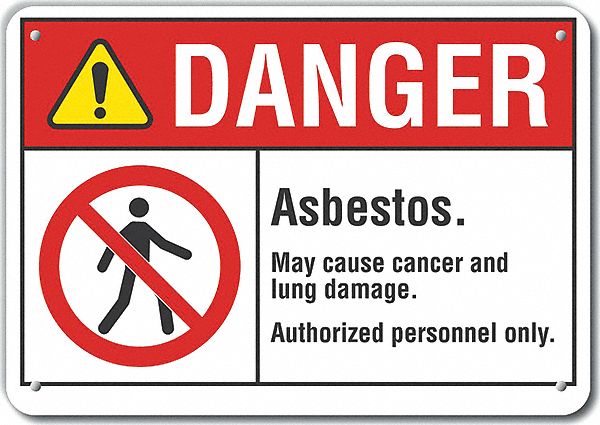 Rflct Asbestos Danger Sign 10x14in Alum