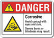 Corrosive Mtrl Danger Sign 10x14in Plstc
