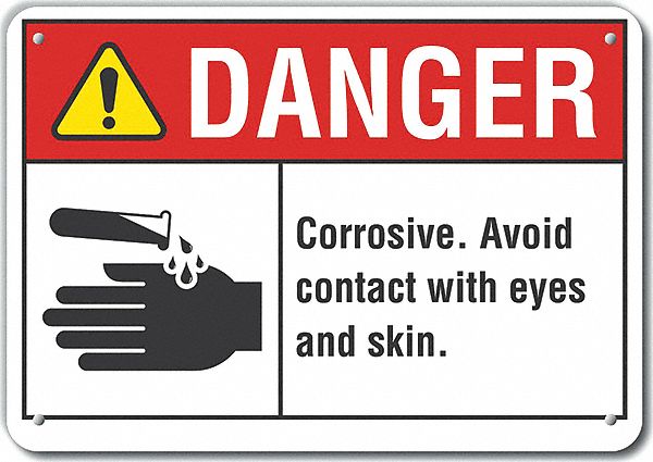 Rflctv Corrosive Mtrl Dangr Sign 10x14in