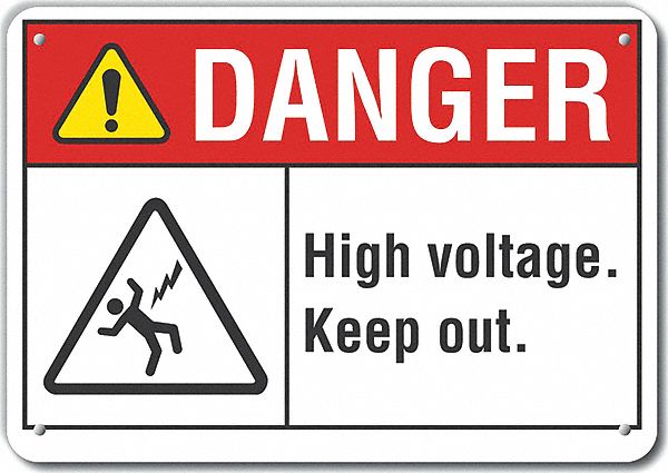 High Voltage Danger Sign 10x14in Plastic