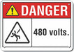 Rflct Voltage Danger Sign 7x10in Alum
