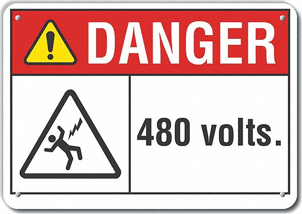 Danger Sign 7 in x 10 in Aluminum