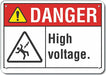 Rflct High Voltage Danger Sign 7x10in