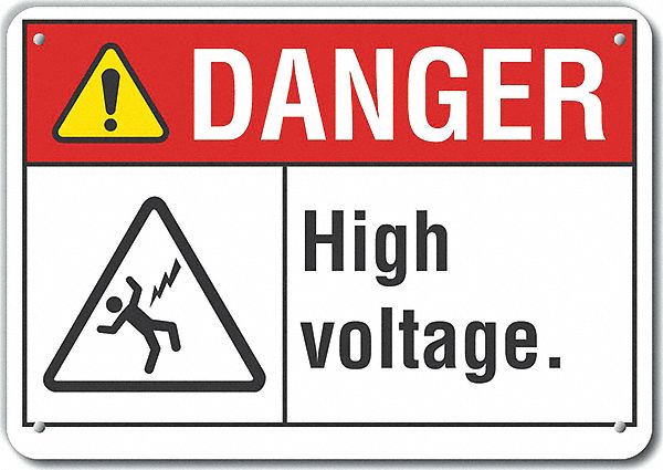 Danger Sign 7 in x 10 in Aluminum
