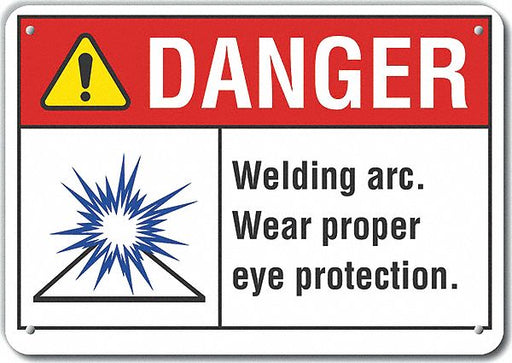Alum Eye Danger Sign 10x14in Alum
