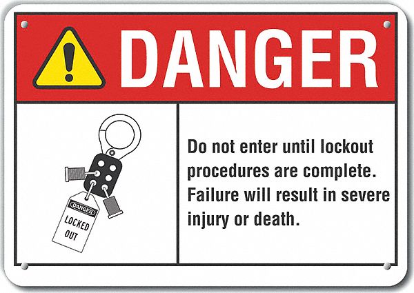 Rflctv Lockout Tagout DangerSign 10x14in