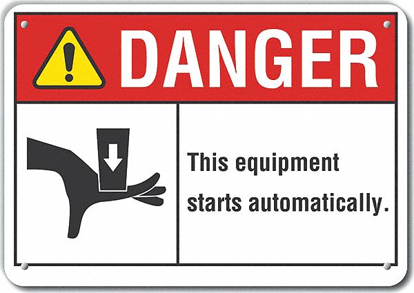 Machine Operation Danger Sign 7x10in