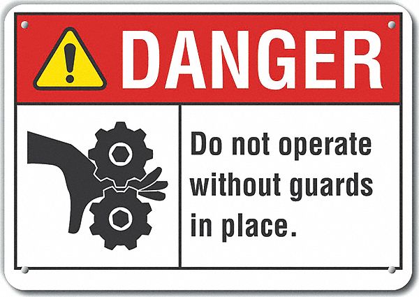Danger Sign 7 in x 10 in Aluminum