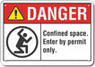 Rflctv Confined Space DangerSign 10x14in