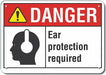 Rflct Hearing Danger Sign 7x10in Alum