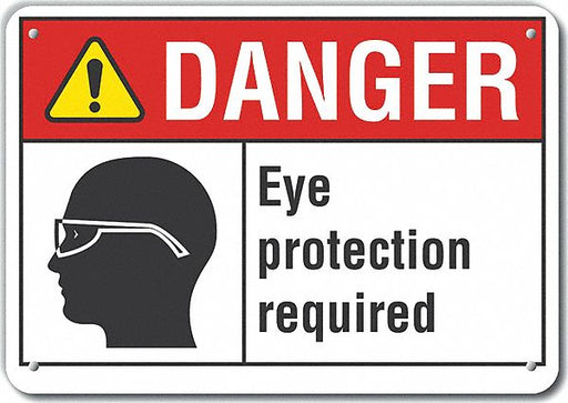 Alum Eye Danger Sign 10x14in Alum