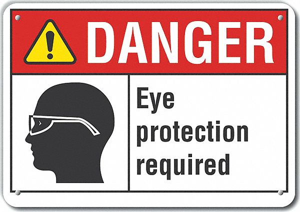 Alum Eye Danger Sign 10x14in Alum