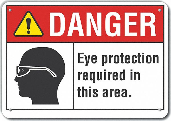 Rflct Eye Danger Sign 7x10in Aluminum