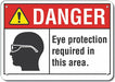 Alum Eye Danger Sign 7x10in Alum