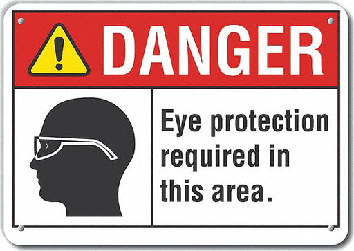 Alum Eye Danger Sign 7x10in Alum