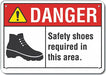 Alum Foot Danger Sign 10x14in Alum