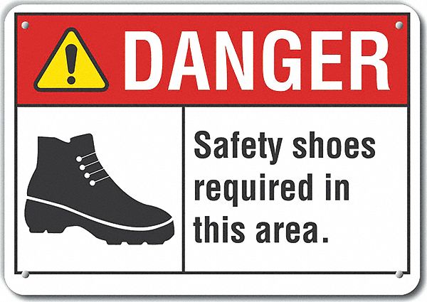Alum Foot Danger Sign 10x14in Alum