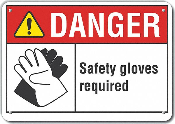 Rflct Hand Danger Sign 10x14in Alum