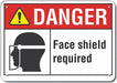 Rflctv Face Mask Dangr Sign 10x14in Alum