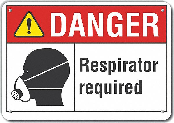 Rflct Respirator Rqrd Dangr Sign 7x10in