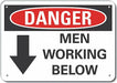 Men Working Danger Sign 7x10in Plastic