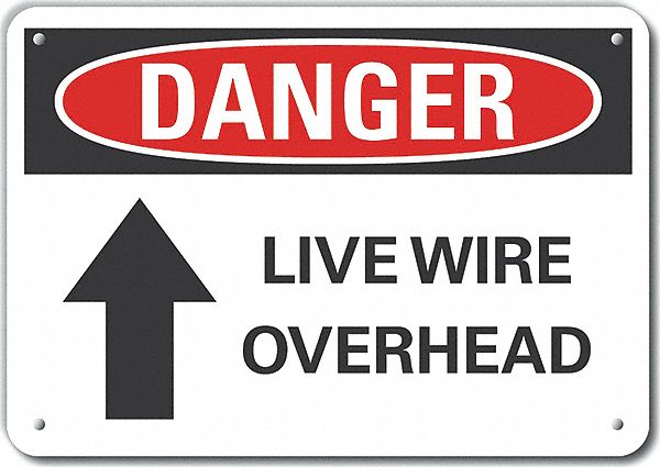 Live Wire Danger Sign 7x10in Plastic