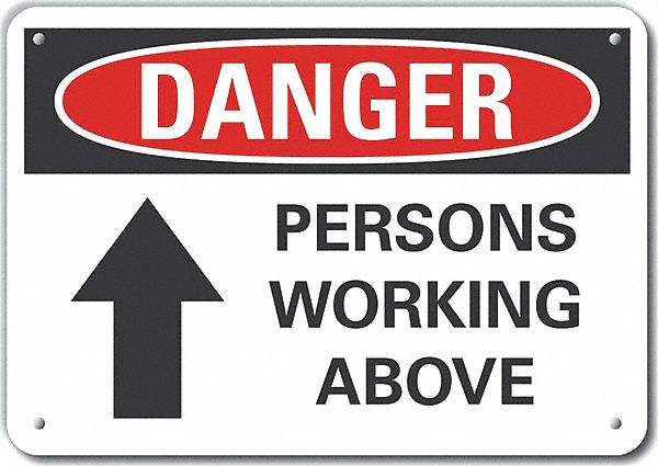 Rflct Overhead Hzrd Danger Sign 7x10in