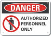 Rflctv Auth Person Danger Sign 10x14in