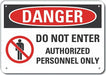 Auth Person Danger Sign 10inx14in Plastc