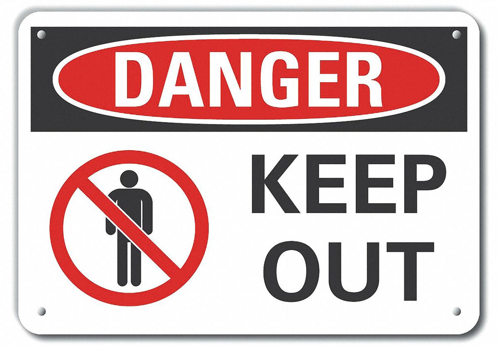 Alum Keep Out Danger Sign 7x10in Alum