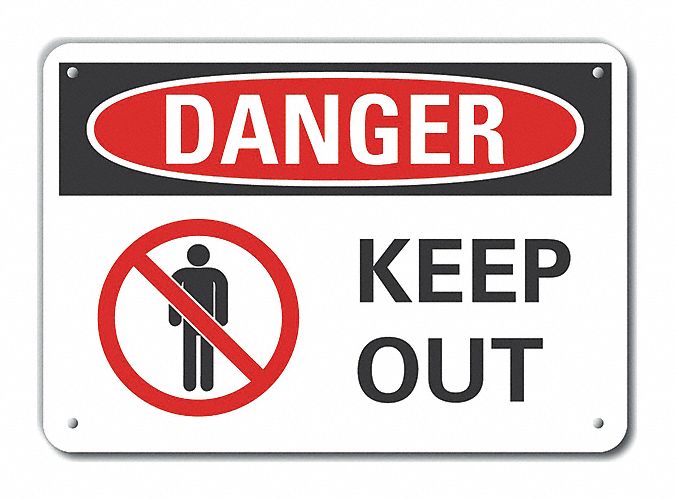 Rflct Keep Out Danger Sign 7x10in Alum
