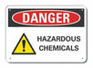 Rflct Hzrdous Chem Danger Sign 10x14in