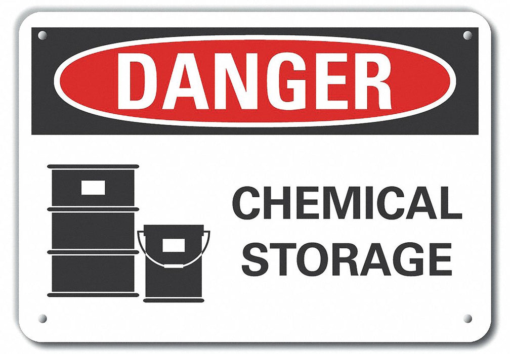 Alum Chemicals Danger Sign 7x10in Alum