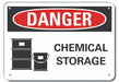 Alum Chemicals Danger Sign 7x10in Alum