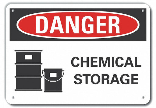 Alum Chemicals Danger Sign 10x14in Alum
