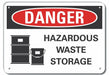 Hazardous Waste Danger Sign 10inx14in