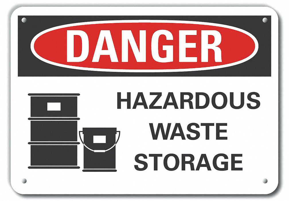 Rflct Hzrdous Waste Danger Sign 7x10in