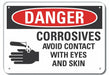 Alum Corrosive Mtrl Danger Sign 7x10in